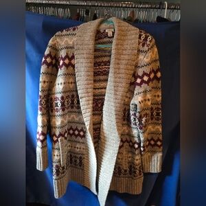 Patterned Cardigan Sweater - Multicolor